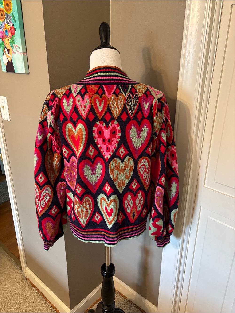 Avara Colorful Heart Pattern Women's Sweater - Picture 3 of 4